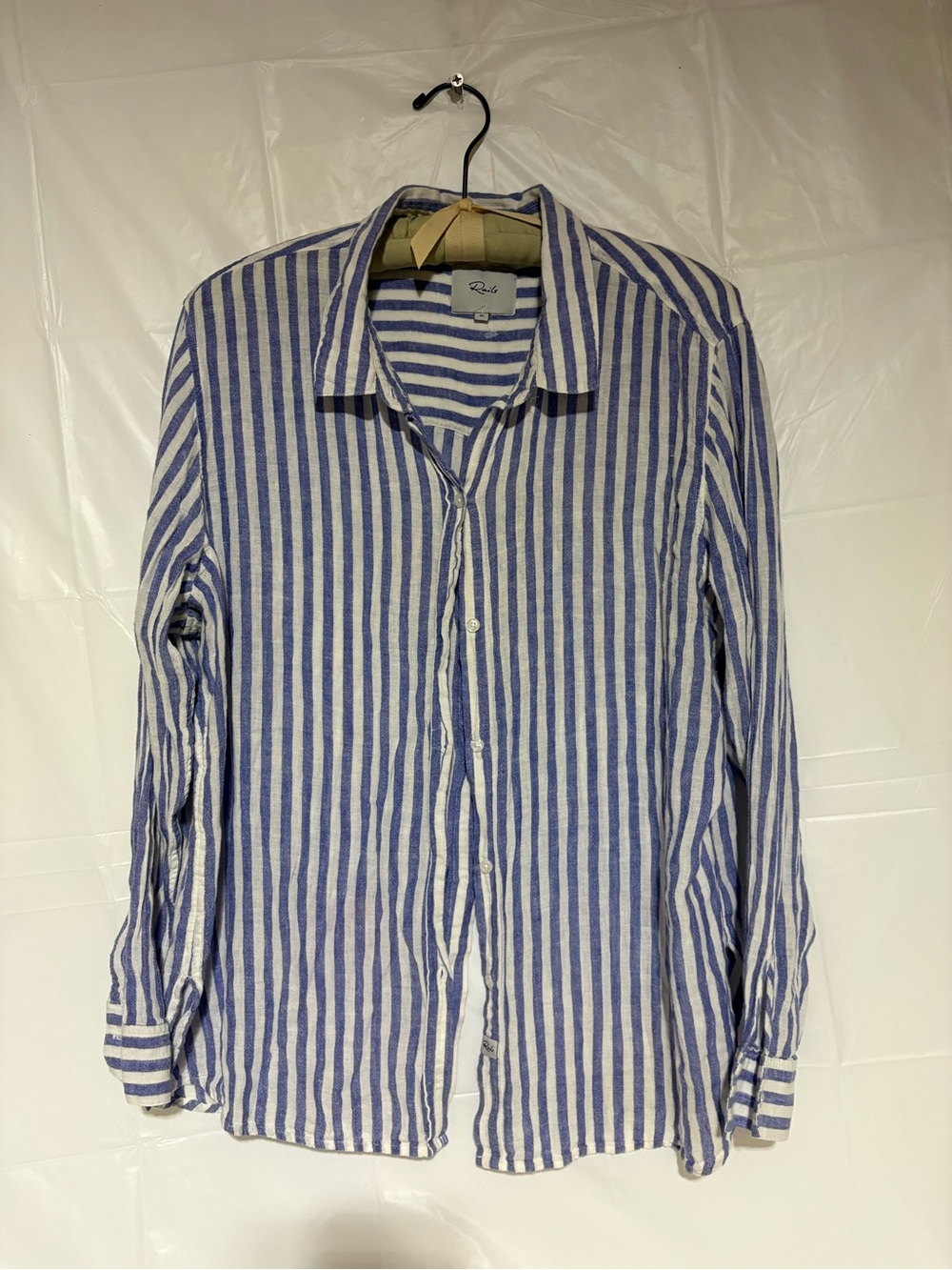 Rails Blue and White Vertical Stripe Women's Button-Down Shirt